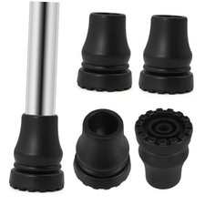 4PCS Rubber Cane Tips 3/4 Inch Heavy Duty Walking Cane Tips, Anti 3/4 black