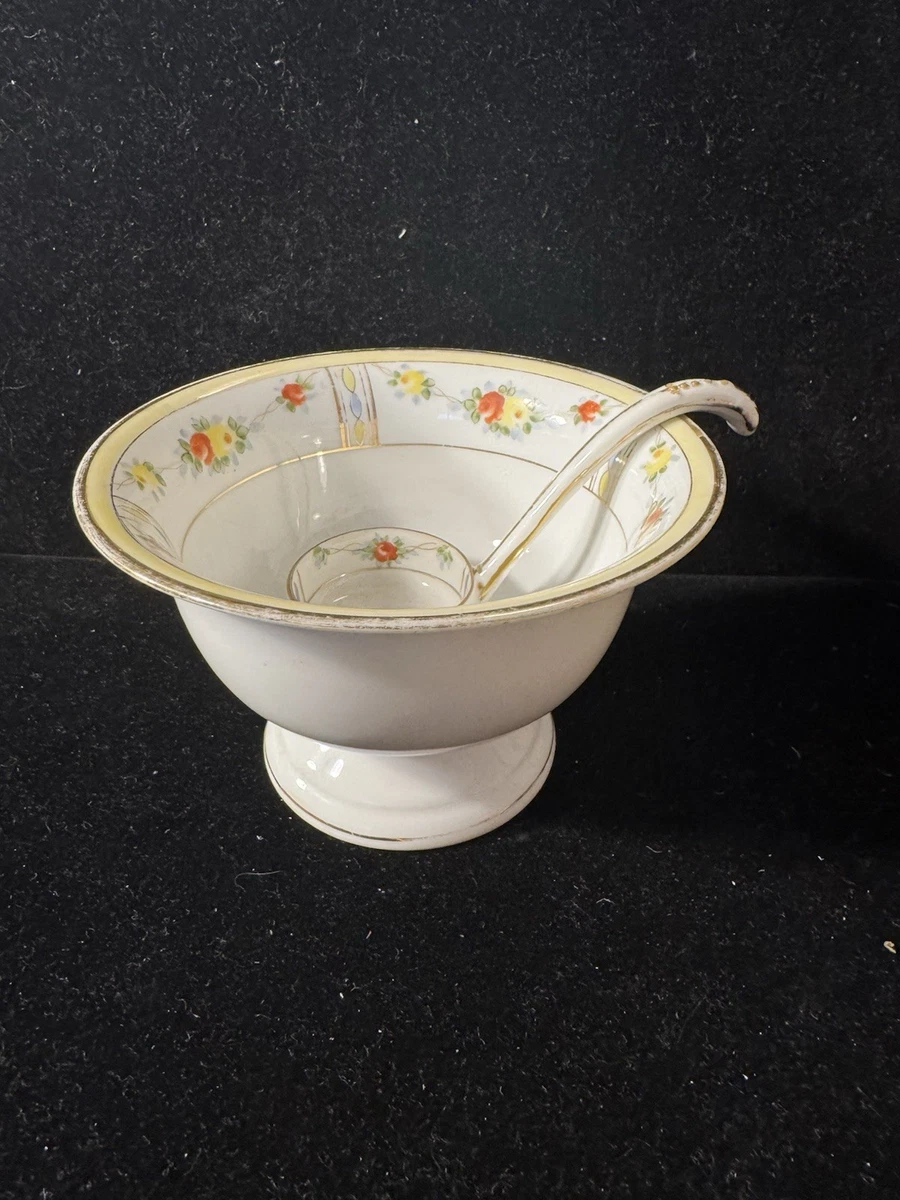 NIPPON HAND PAINTED 花柄陶器ボウル 金属脚付き Nippon Bowl Ladle for sale | eBay