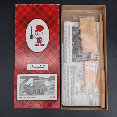 #ad #ad Campbell Scale Models #430 Carraige Works HO Scale Kit Unassembled Unbuilt $39.99