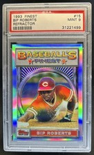 1993 Topps Finest Bip Roberts Refractor #15 Reds PSA 9