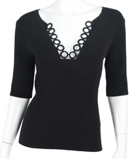DRIES VAN NOTEN Black Cotton Ribbed Knit Ring...