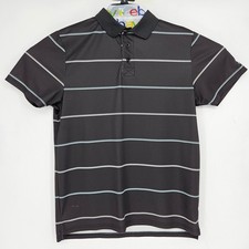 Cinch Shirt Mens Medium Polo Short Sleeve Casual Preppy Western Striped Black