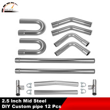 New 2.5 12pcs Od Mild-steel U Bend Straight Diy Custom Exhaust Tubing Pipe Kits New 2.5 12pcs Od Mild-steel U Bend Straight Diy Custom Exhaust Tubing Pipe Kits