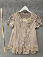 Simply Couture Tan Blouse Women’s Size M NWI