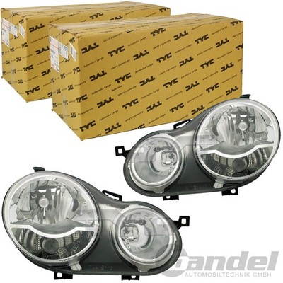 2x TYC H1 H7 SCHEINWERFER MIT LWR+MOTOR LINKS+RECHTS für VW POLO 9N IV 2001-2005