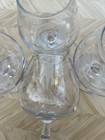 Set of 4 Clear Glass Etched Floral Stemmed Wine Glasses, Under 10 oz — photo 5