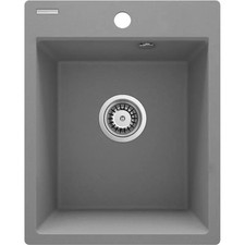 Lavello cucina singola vasca 40 x 50 mm in colore grigio metallizzato Deante COR