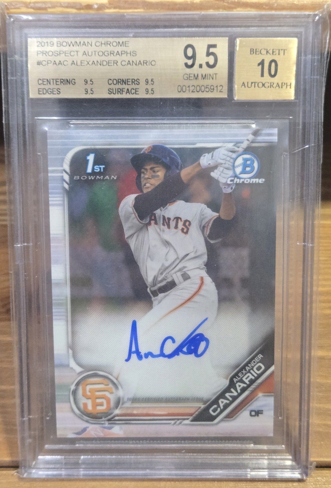 2019 ALEXANDER CANARIO 1st Bowman Chrome Auto - BGS 9.5/10 Gem Mint Pirates!!