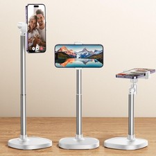 Adjustable Aluminum Alloy Cell Phone Stand White Universal Compatibility with 4