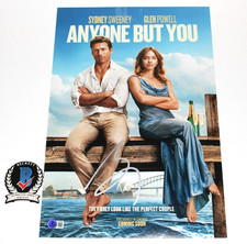 GLEN POWELL SIGNED ANYONE BUT YOU 12x18 MOVIE POSTER ROM COM ACTOR BECKETT COA