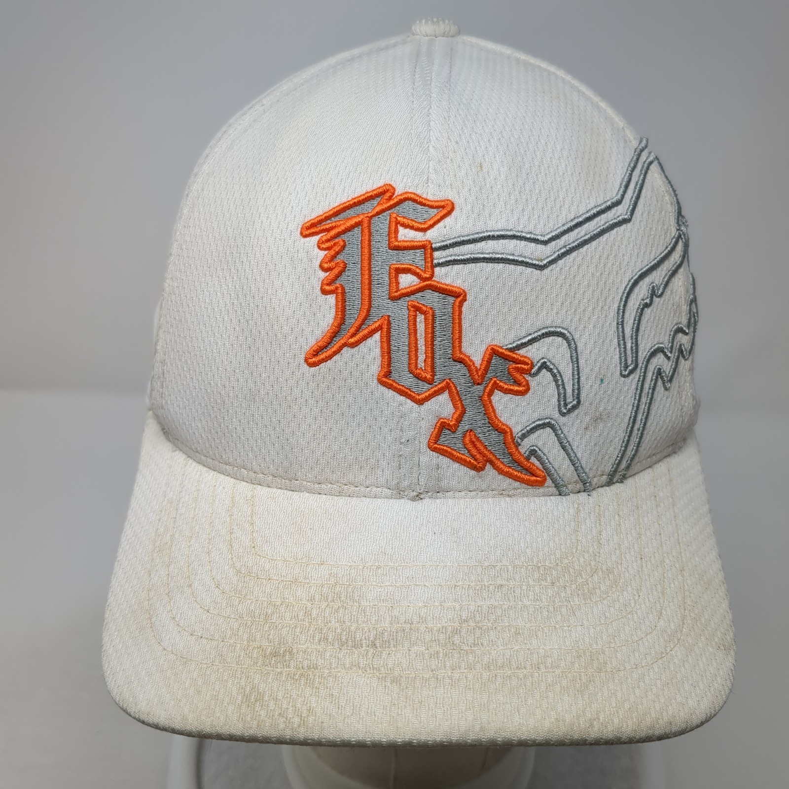 Fox Fitted Baseball Hat White Medium Embroidered … - image 2