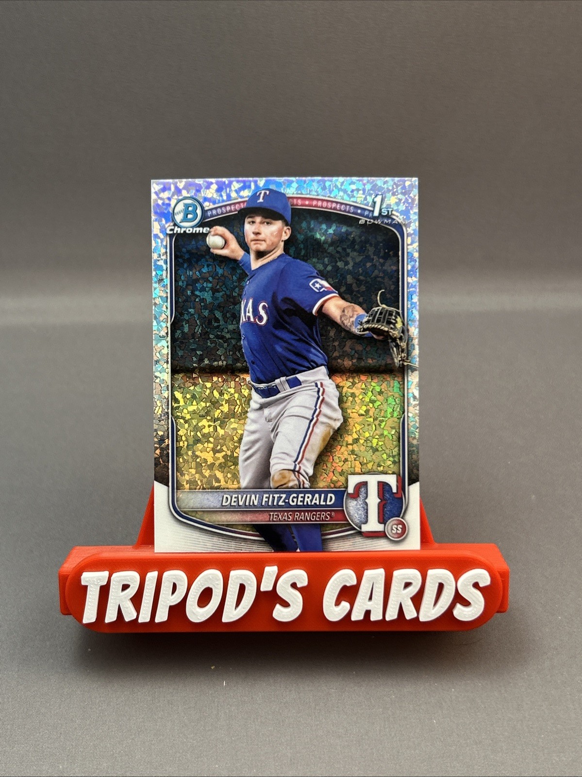 2025 Bowman Chrome 1st Devin Fitz-Gerald #BCP-158 Mini-Diamond Refractor Texas