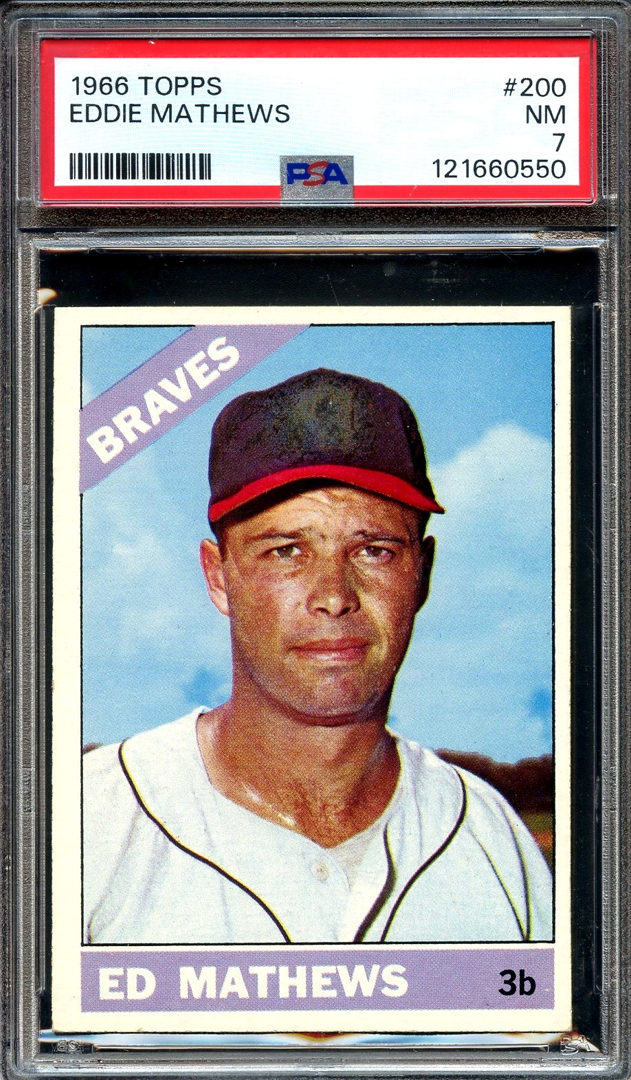 1966 Topps #200 Eddie Mathews PSA 7 HOF Atlanta Braves 0550