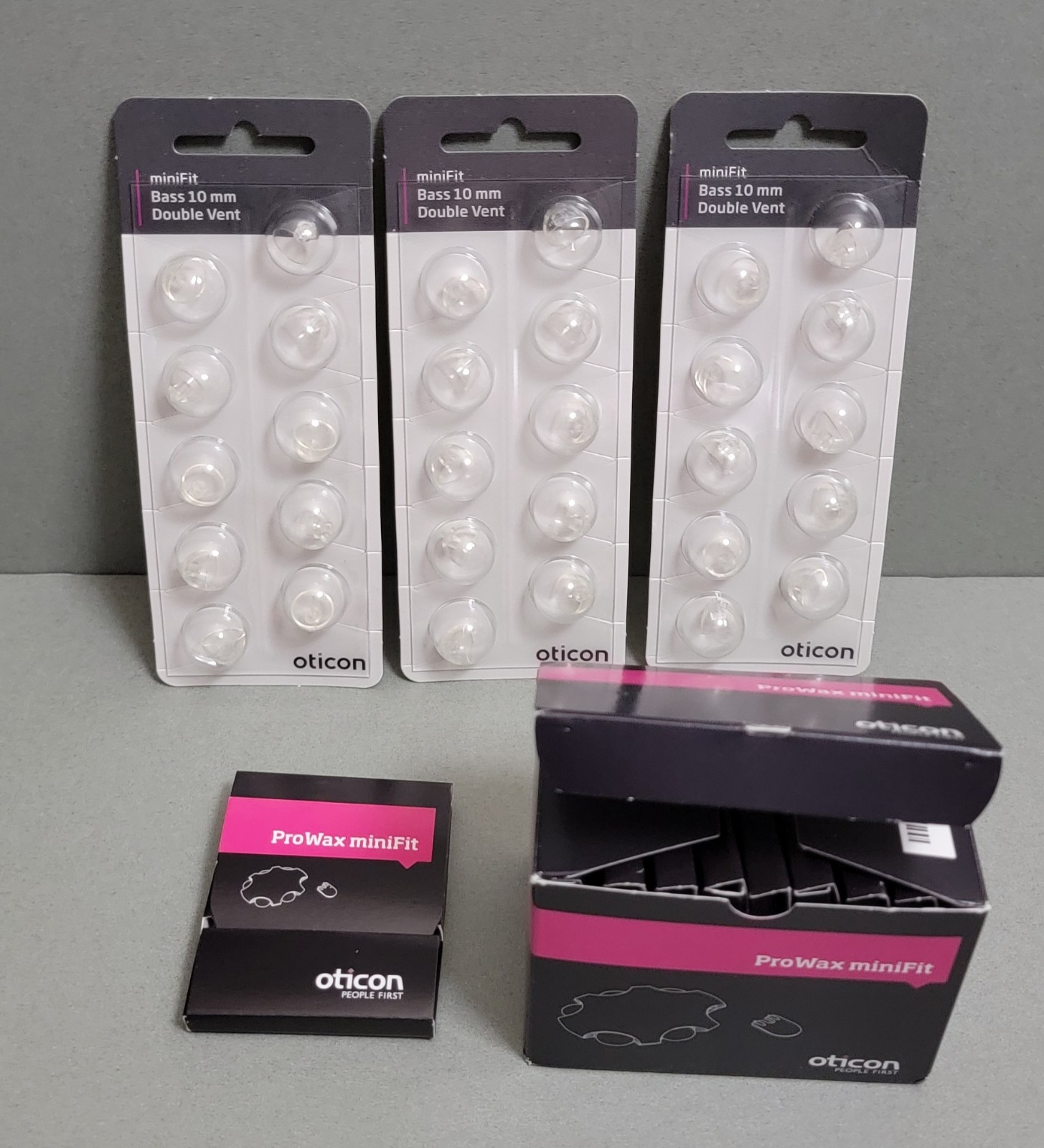 Hearing Aid Domes for Oticon MiniFit 10mm Double Vent Bass &