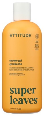 Attitude Super Leaves Shower Gel Orange Blossom & Eucalyptus 16 Fl Oz