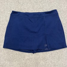 Urban Outfitters Navy Blue Pinstripe Mini Skort Slit Front Large Y2K Preppy