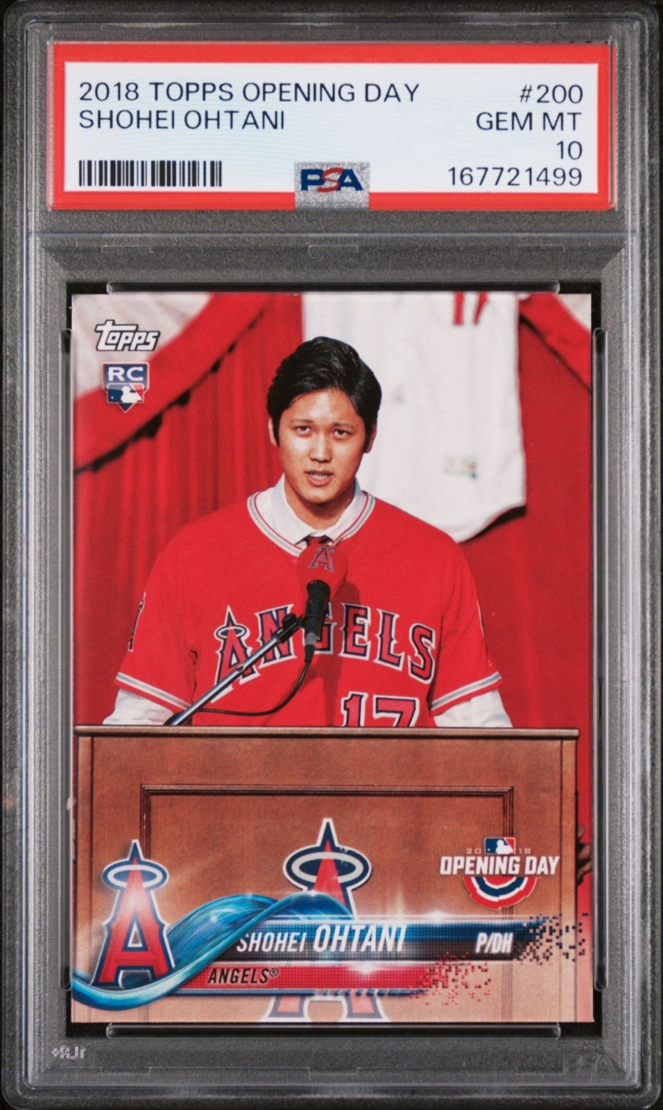 2018 Topps Opening Day Shohei Ohtani #200 (RC) Rookie Card PSA 10 GEM MINT