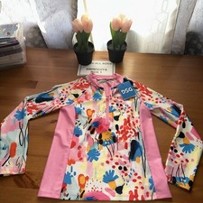 DSG Girls' Long Sleeve Rash Guard Top Size Medium Coastal Collage Multi