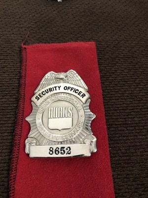 Obsolete vintage Security officer￼ ￼Burns ￼ Badge 4digit number￼ badge ￼