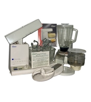 OSTER 10-Speed DESIGNER KITCHEN CENTER 5550-20A W/Book And Extras Read Desc