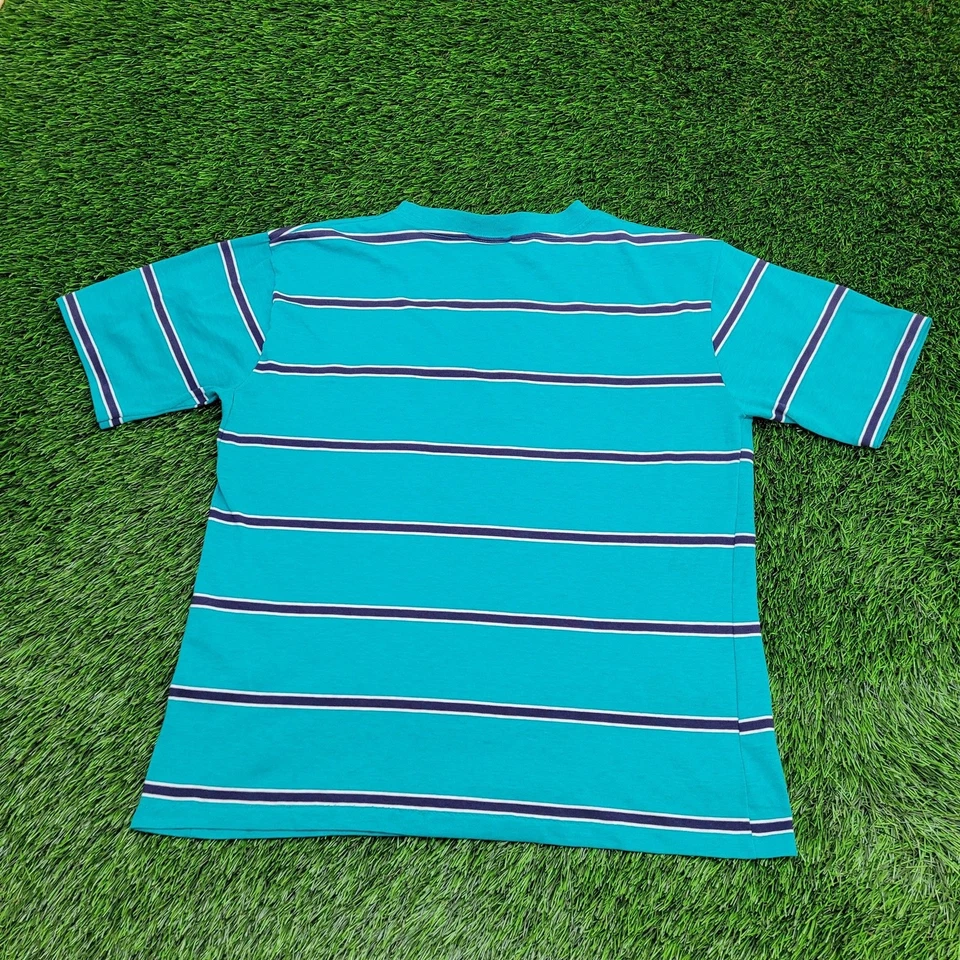 Camisa vintage años 90 rayas en blanco para mujer grande 21x24 verde EE. UU. Foto 2 de 4