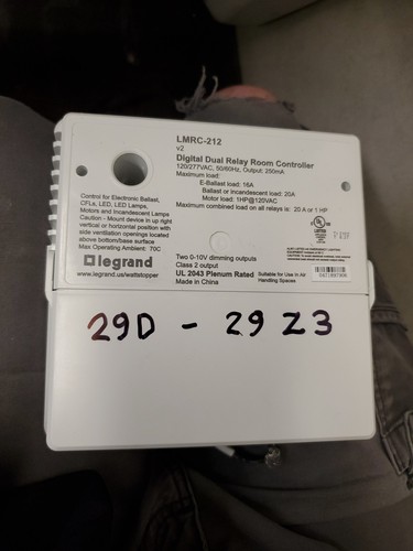 Legrand Wattstopper LMRC-212 V2 DLM Dual Relay Room Controller