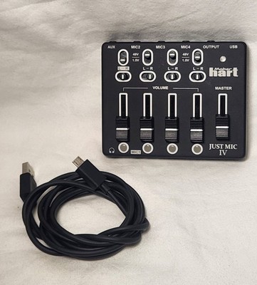 Maker Hart Just MIC 4 Web Casting / 4-Channel Mike Mixer / 48V Phantom Power 