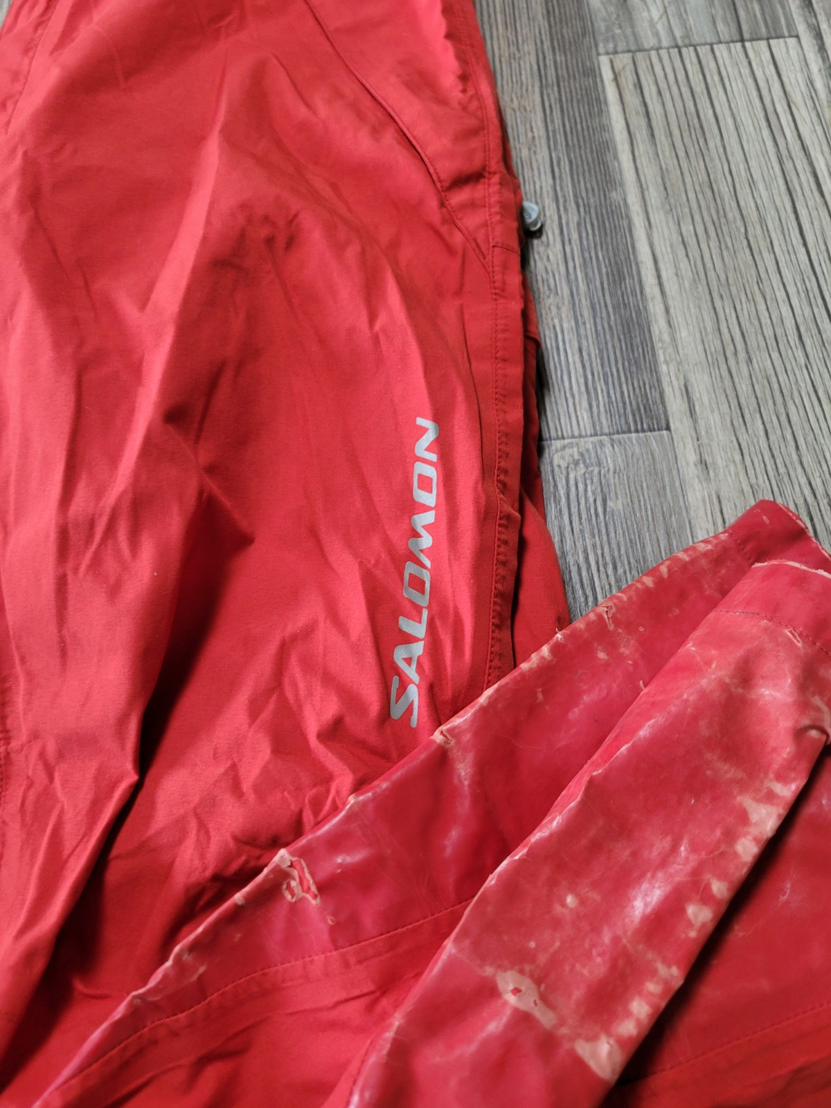Salomon pantaloni da neve sci snowboard uomo medio rosso pelle avanzata sci secco inverno