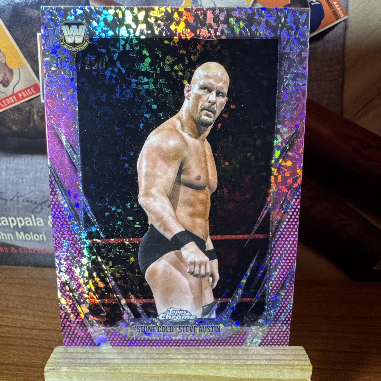 2026 Stone Cold Steve Austin Topps Chrome WWE #7 Pink Mini Diamonds /250 Hot SSP
