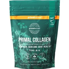 Primal Harvest Primal Collagen – Type I & III Powder for Hair, Skin & Nails, 10o