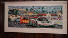 "FAIRGROUNDS" BY RANDY OWENS LTD ED #64/125 JAGUAR XJR-9 SIGNED LAMMERS/BRUNDLE