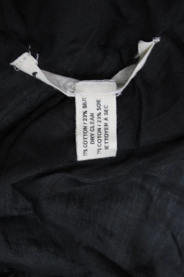 Michael Stars Mujer Borla Flecos Borla Borla Ligera Bufanda Negra 70"x26" Foto 4 de 4