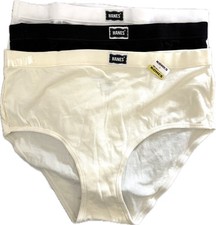 NEW Damaged Box Women's Hanes 7/L Cotton Stretch Briefs 3-pk Cream White Black
