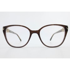 Oleg Cassini OC0570 Brown Marbled Crystal Cat Eye Eyeglasses 52-18-140 210