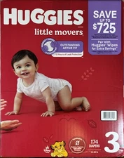Huggies Little Movers Diapers, Size 3 - 16-28 Pounds (161 Count-13 Missing)