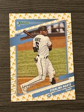 2021 Panini Donruss On Fire /75 Starling Marte Miami Marlins Fire Emoji Parallel