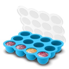 Baby Food Storage Container, 12 Portions x 2.5oz - BPA Free Silicone Freezer ...