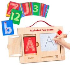 JoyCat Wooden Letter Tracing Board for Toddlers 3-5, Magnetic Alphabet Number
