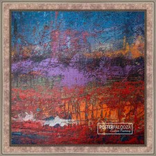 Square Slim Profile Silver Picture Frame - UV Acrylic, Backing, Hanging Hardware