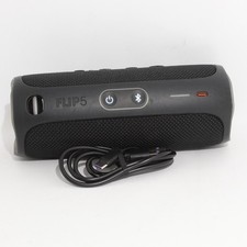 Genuine JBL Flip 5 Portable Waterproof Speaker - Midnight Black with Cable