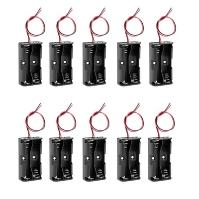 UXCELL 10Pcs 3V Support piles stockage cas Case 2 x piles AA Câble batterie