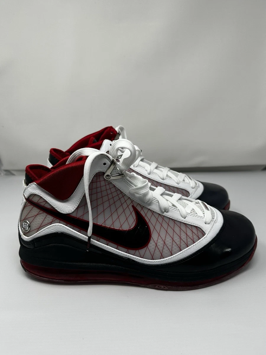 Nike Air Max Lebron 7 VII P.S. Playoff 2009 White Red Black 408758-101 Size 15 Nike Air Max Lebron 7 P.S. Playoff 2009 White Red Black  main image 2