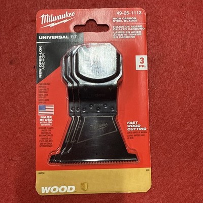 Milwaukee 3 Pack OPEN-LOK Oscillating Multi-Tool HCS Wood Blades 49-25-1113