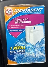 Mentadent Advanced Whitening Refreshing Mint Fluoride Toothpaste Refill 5.25oz