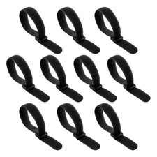 10pcs Reusable Cinch Straps 0.8"x10" Hook and Loop Cable Securing Straps, Black