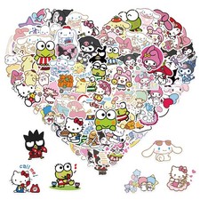 100PCS Sanrio Cartoon Stickers for Water Bottles Laptop Luggage, Hello Cat C