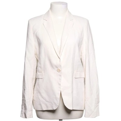Manguun, Blazer, Größe: 40, Weiß, Leinen/Polyester/Viskose, Einfarbig #OSx