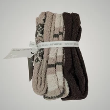 Barefoot Dreams x Revolve Winter Socks Taupe Multi Cozy Chic 3 Pairs MSRP $68