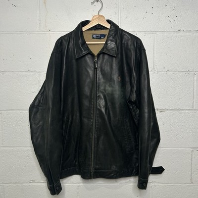 Vintage Polo Ralph Lauren Lambskin Leather Jacket “Black” Men's