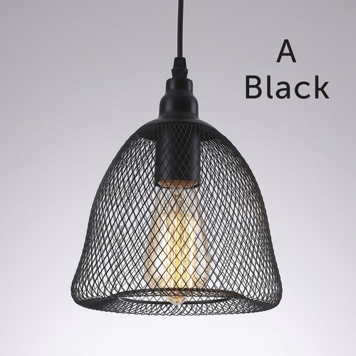 Hanging Ceiling Light Fitting Mesh Shades Pendant Living Room Light LED Bulb A+ - Imagen 4 de 16